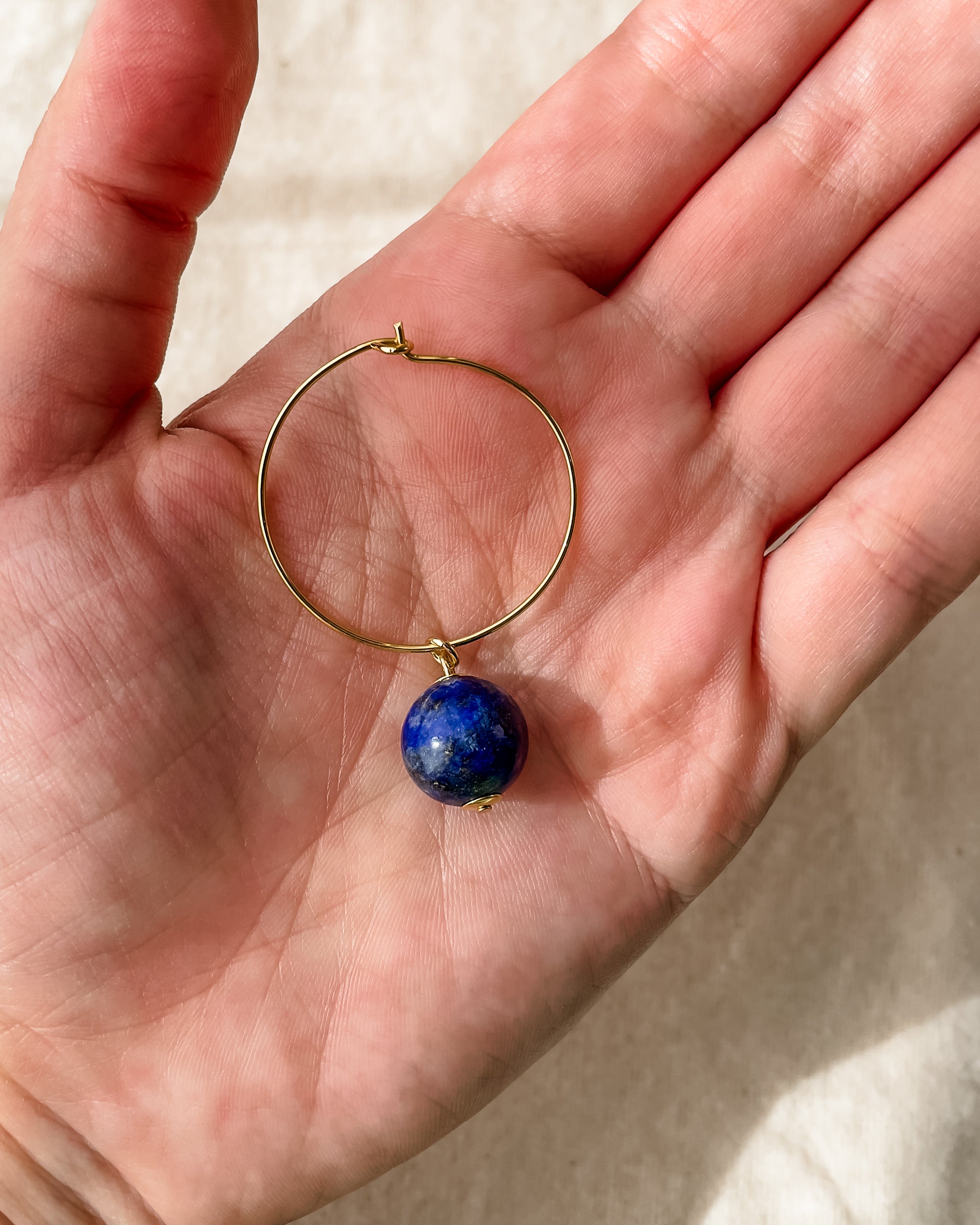 Brincos de Argola Lápis Lazuli