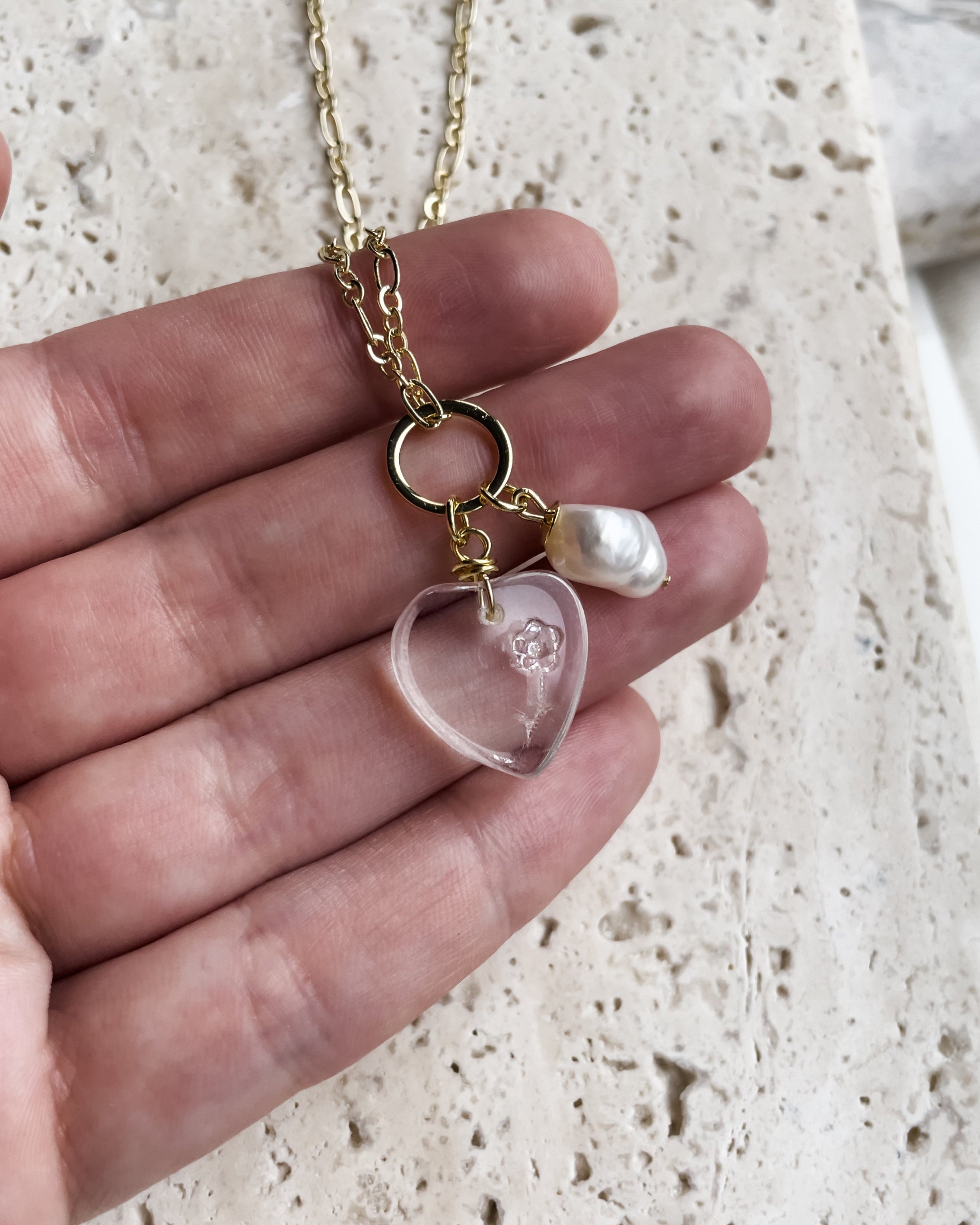 Colar Misadorea Coração Cristal Rosê - Superação