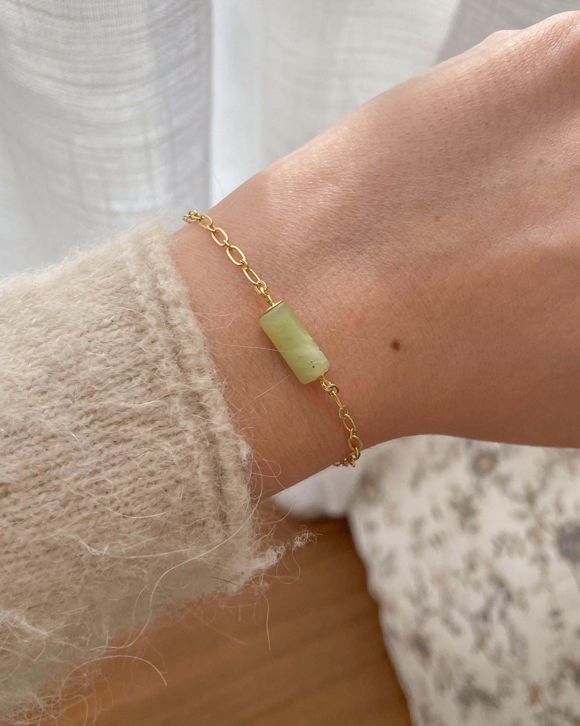 Pulseira Jade Oliva - Sorte & Prosperidade