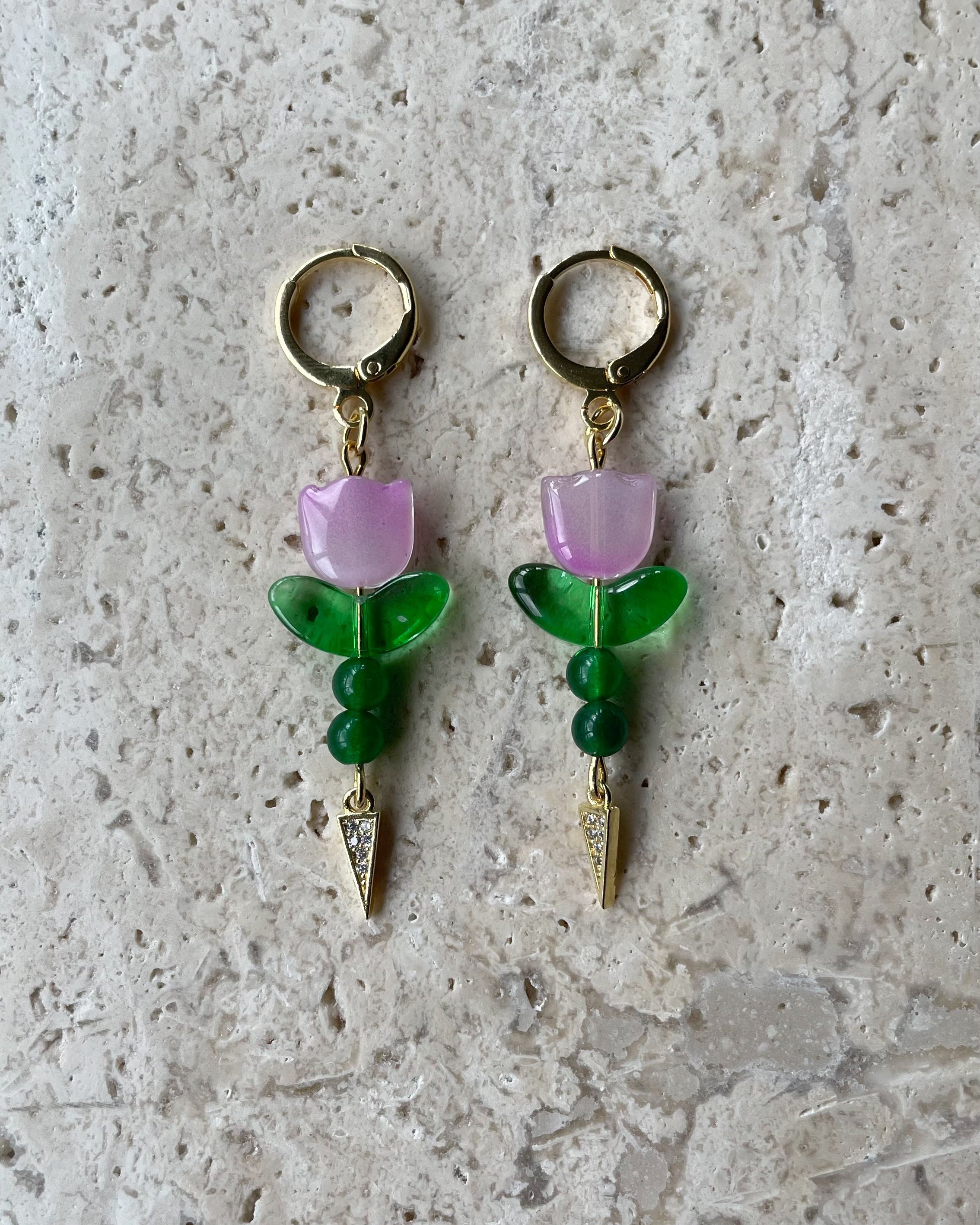 Brincos Misadorea Tulipa cor Lavanda