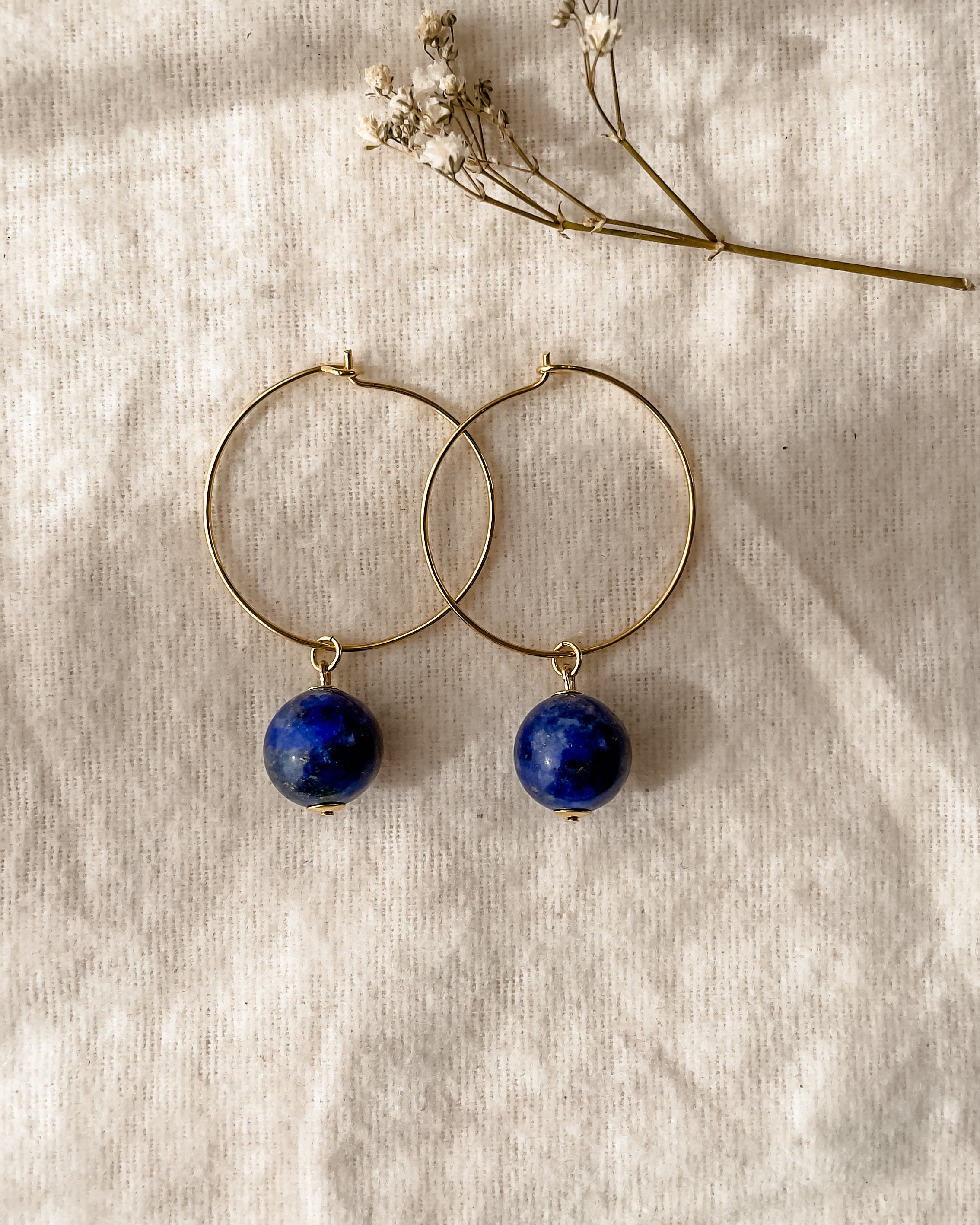 Brincos de Argola Lápis Lazuli