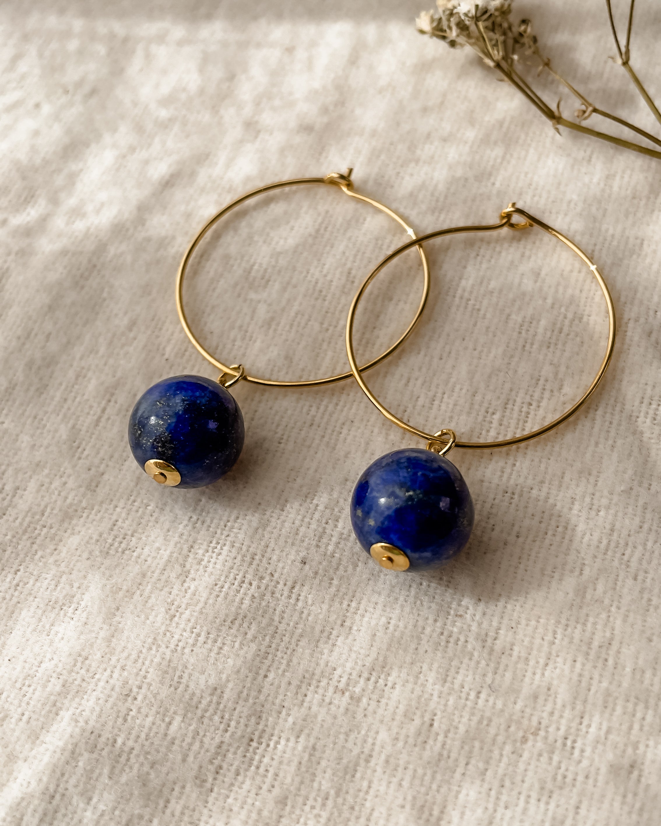 Brincos de Argola Lápis Lazuli