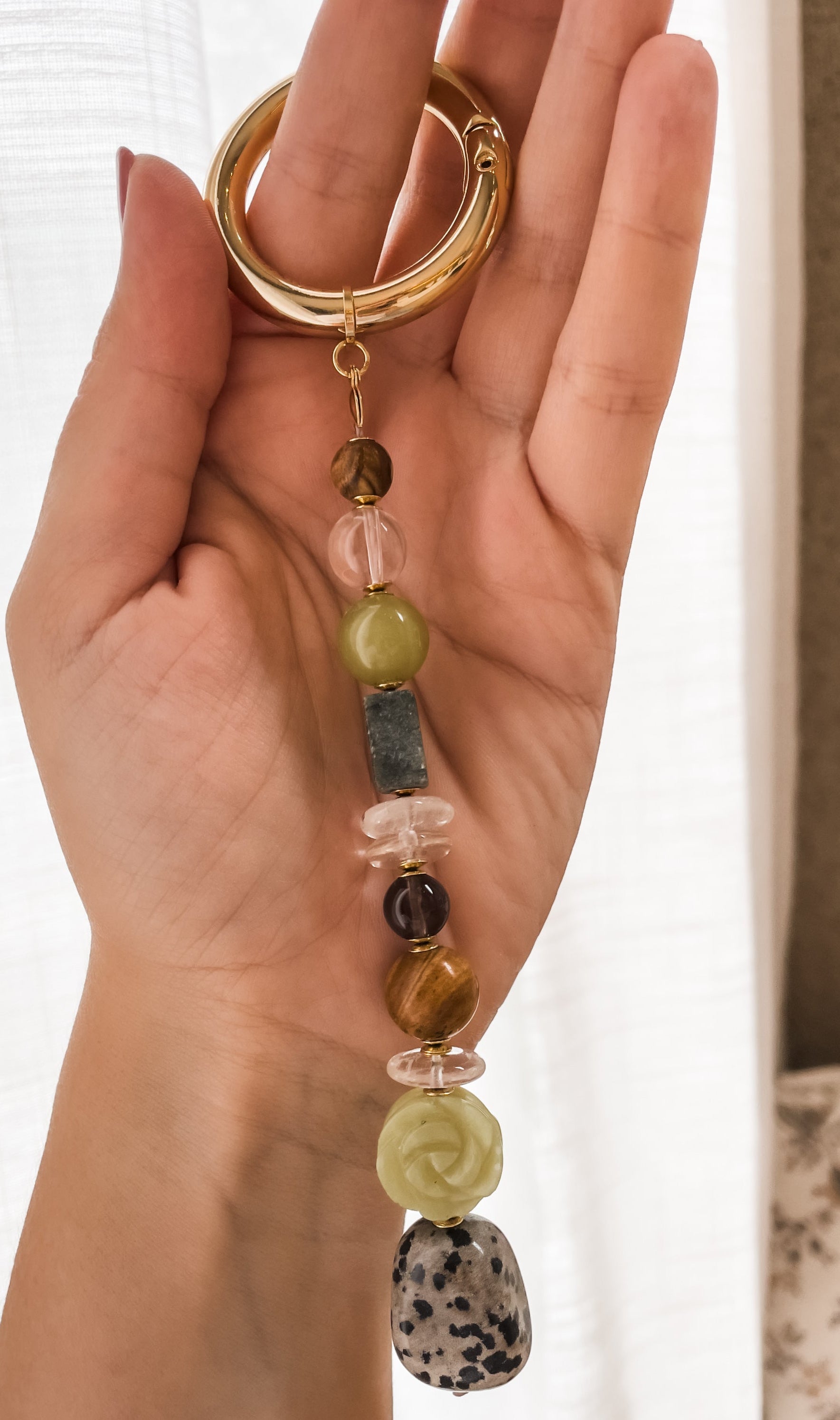 Key/Bag Charm - Verde & Marrom