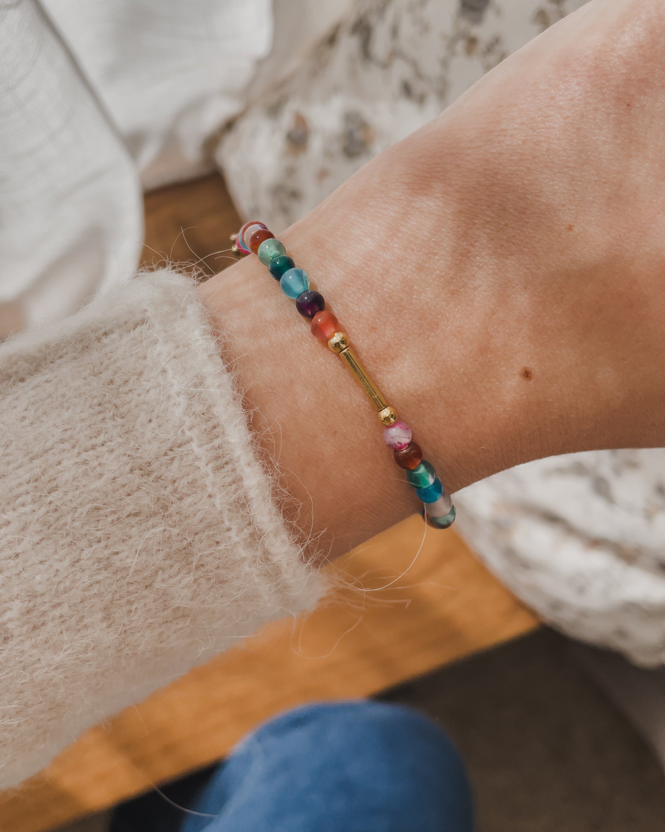 Pulseira Ágatas Coloridas - Astúcia