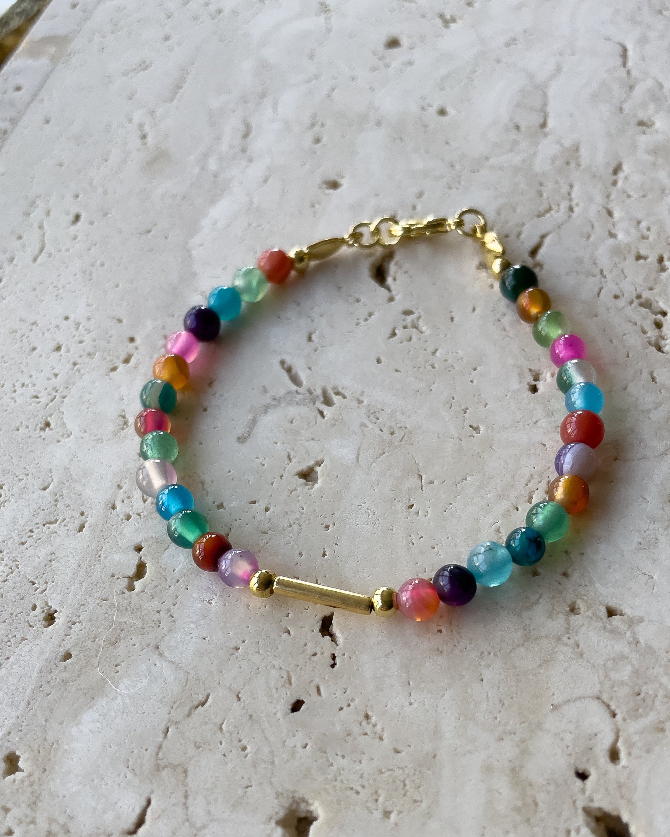 Pulseira Ágatas Coloridas - Astúcia